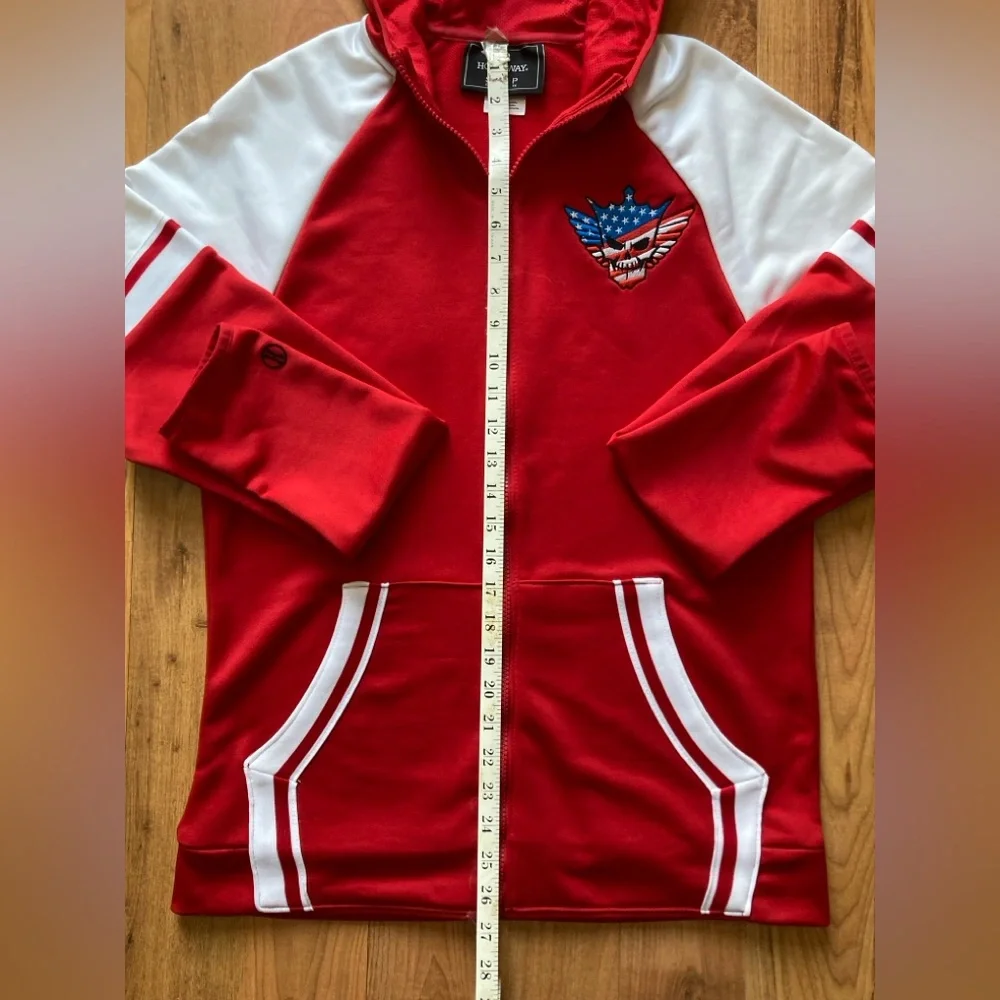 WWE Cody Rhodes Red White Full Zip Hoodie Jacket Nightmare Family Adult Small